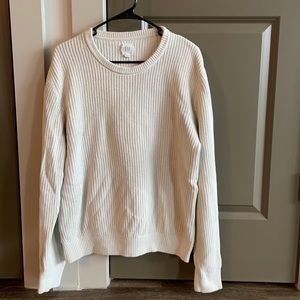 Gap Cream White Chunky Sweater Men Thick Crewneck